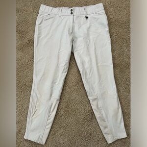 ROMFH Size 36R Knee Patch White Equestrian Horseback Riding Breeches